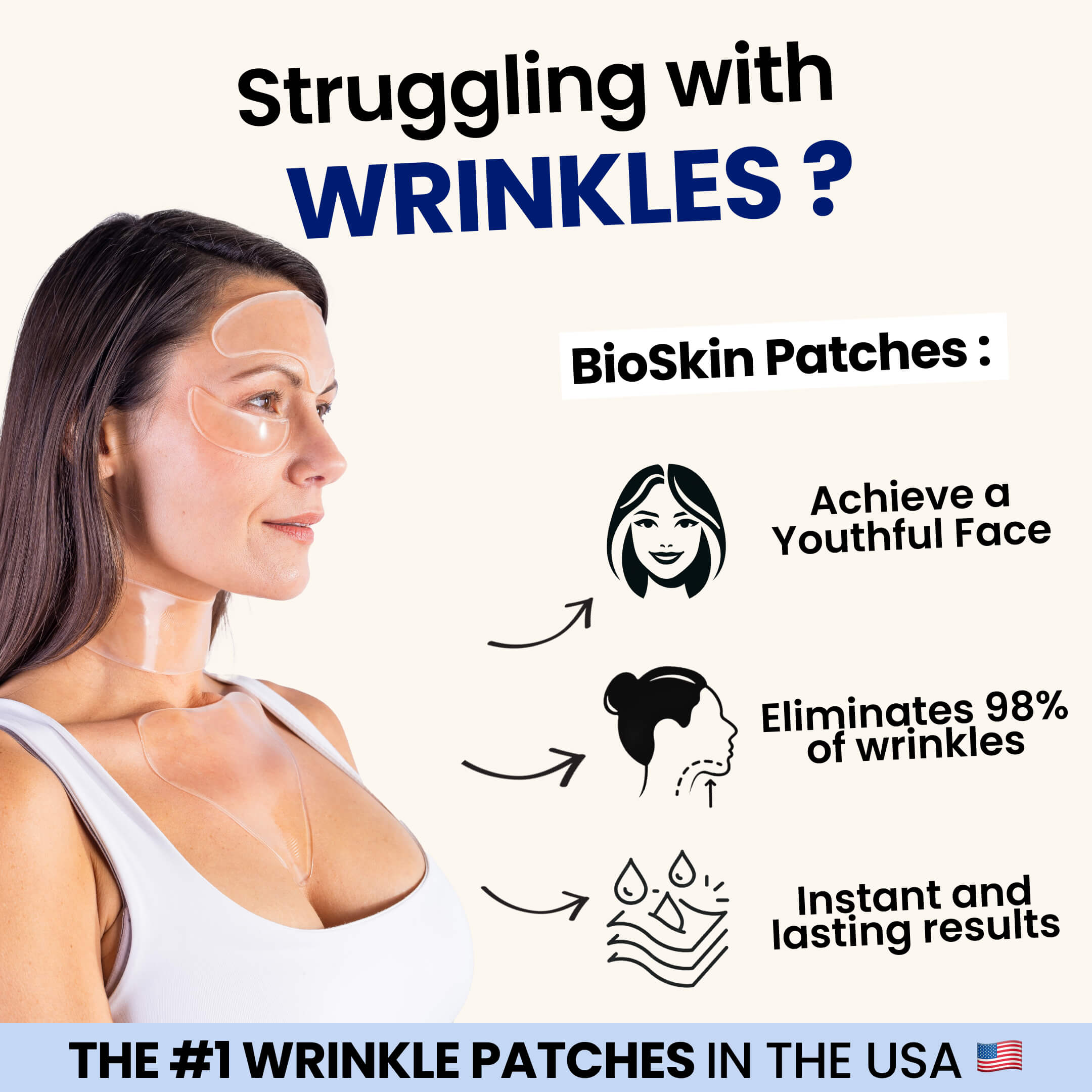 The BioSkin™ Patches : Say goodbye to your wrinkles now !